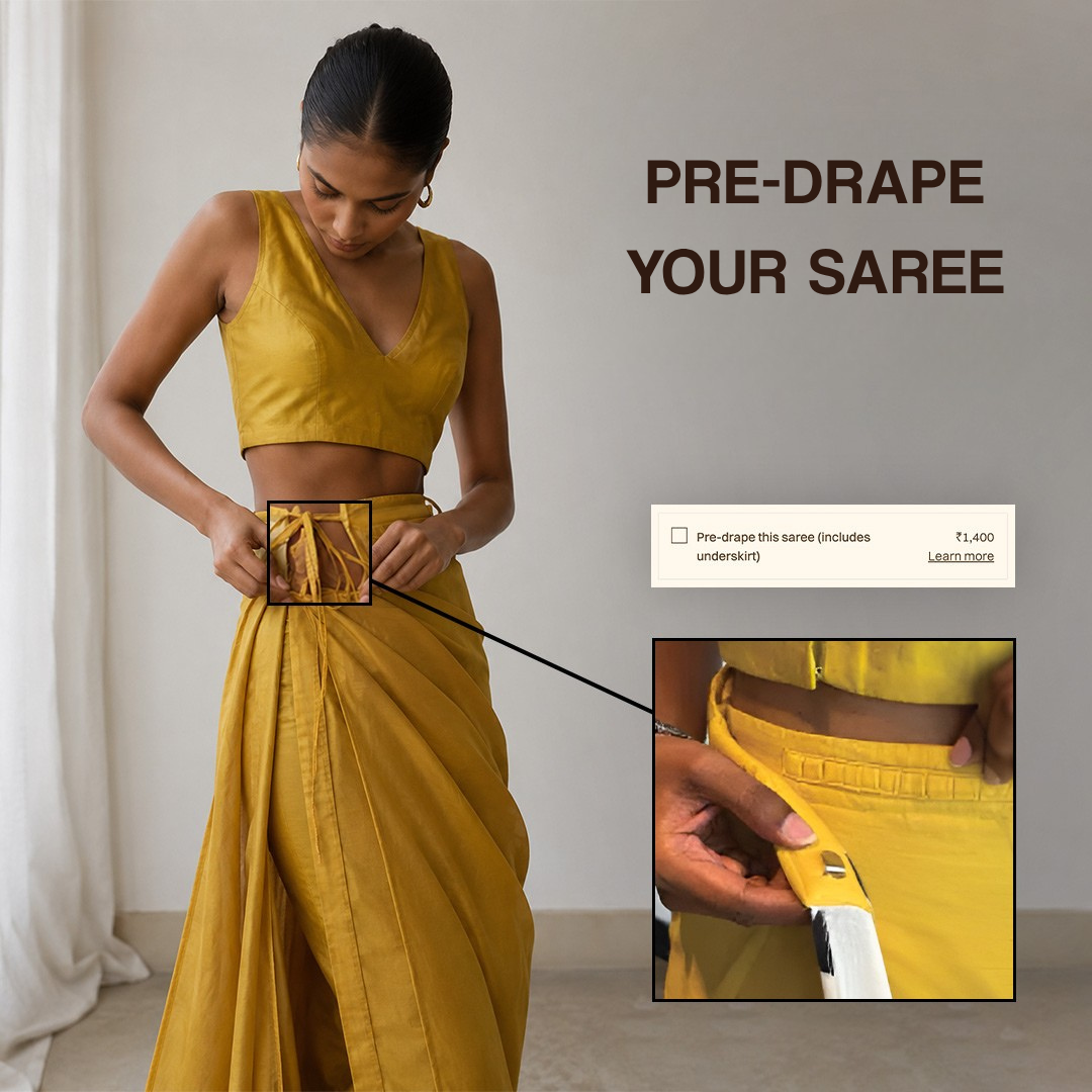 Pre-drape this saree (includes underskirt) Dressfolk