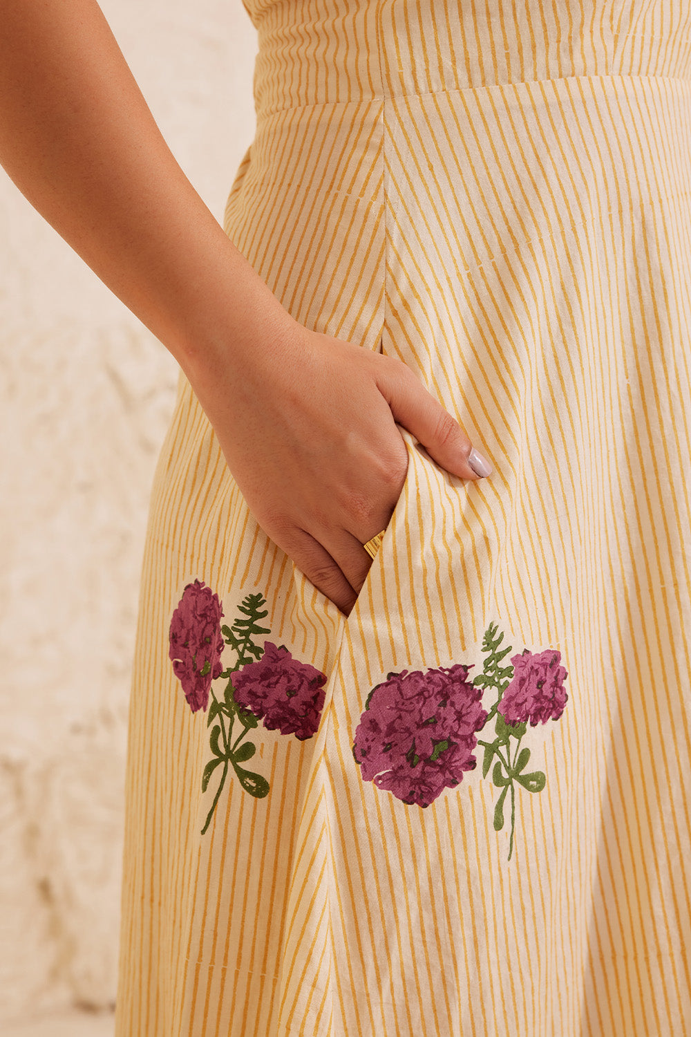 Syntara- Ivory and Yellow Dressfolk