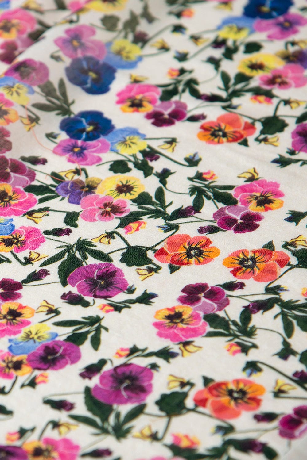 Digitally printed silk-cotton