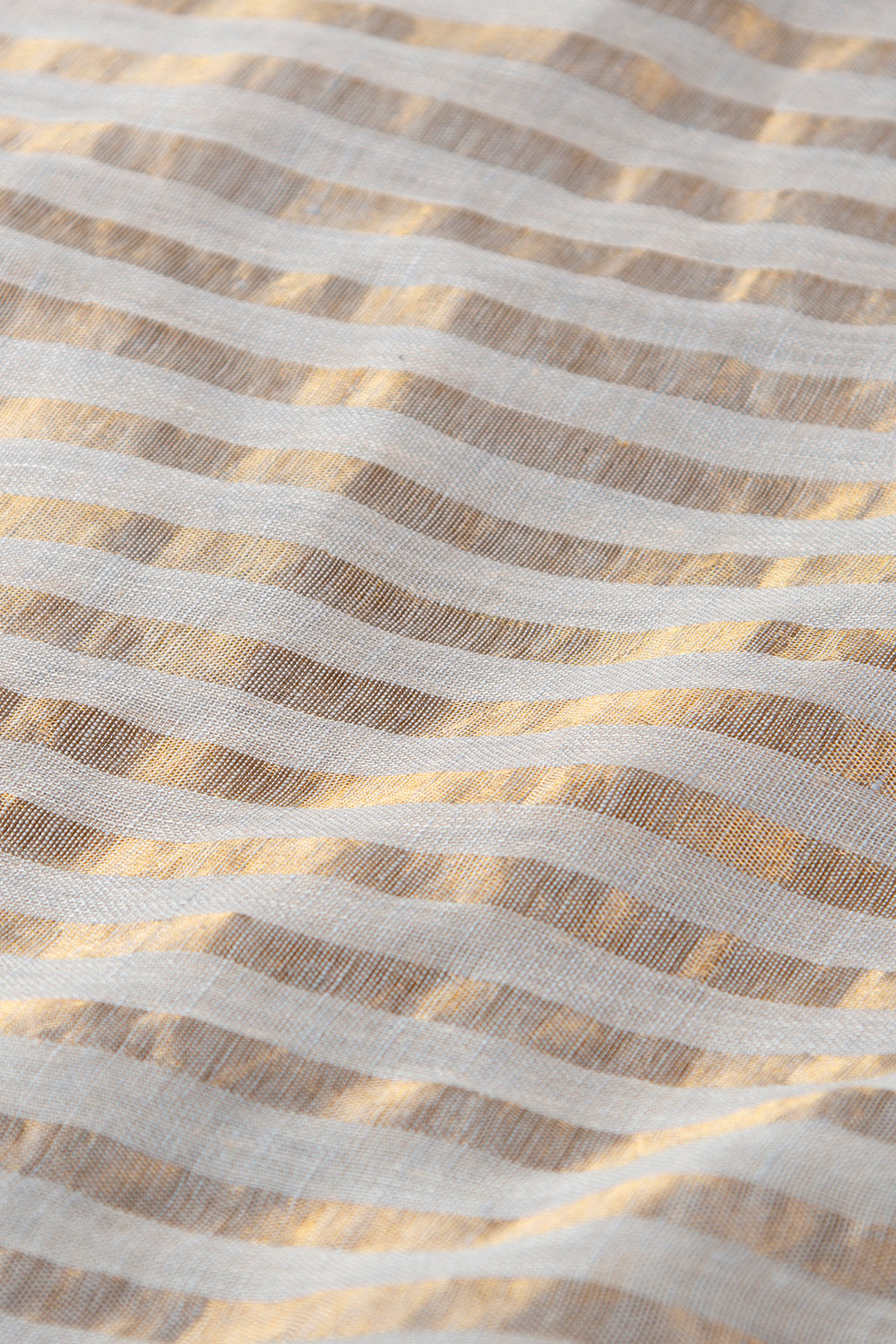 Handwoven Linen with zari stripes